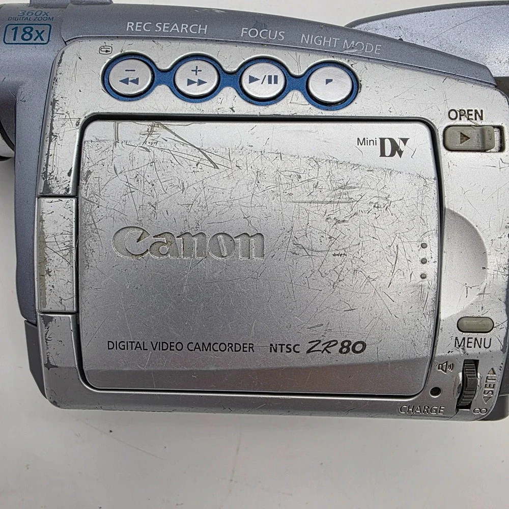 Canon ZR80 MiniDV Camcorder 18x Optical Zoom Digital Video Parts Repair